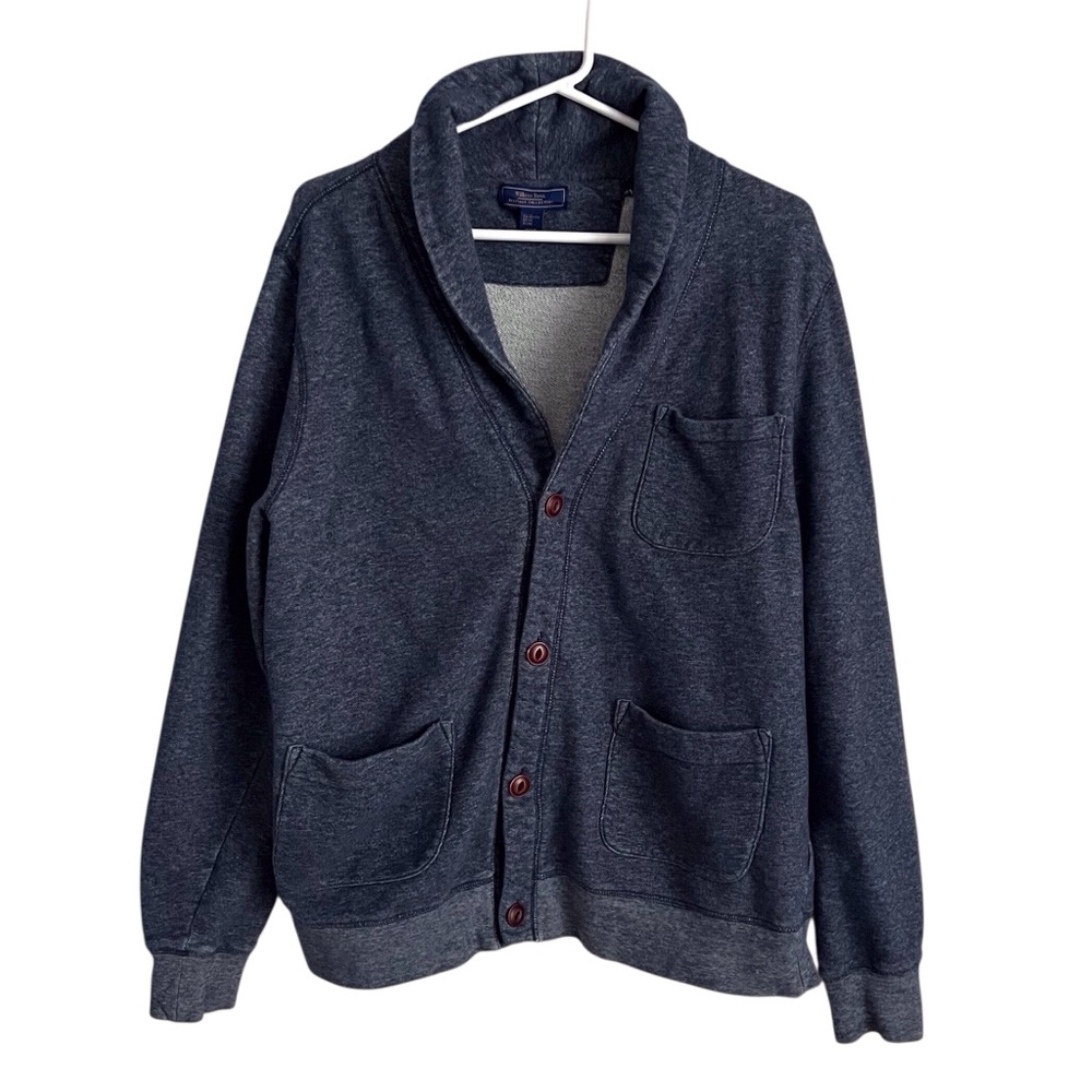 Wilken Bros Men’s Shawl Collar Sweatshirt Cardigan Preppy Casual Grandpa XL